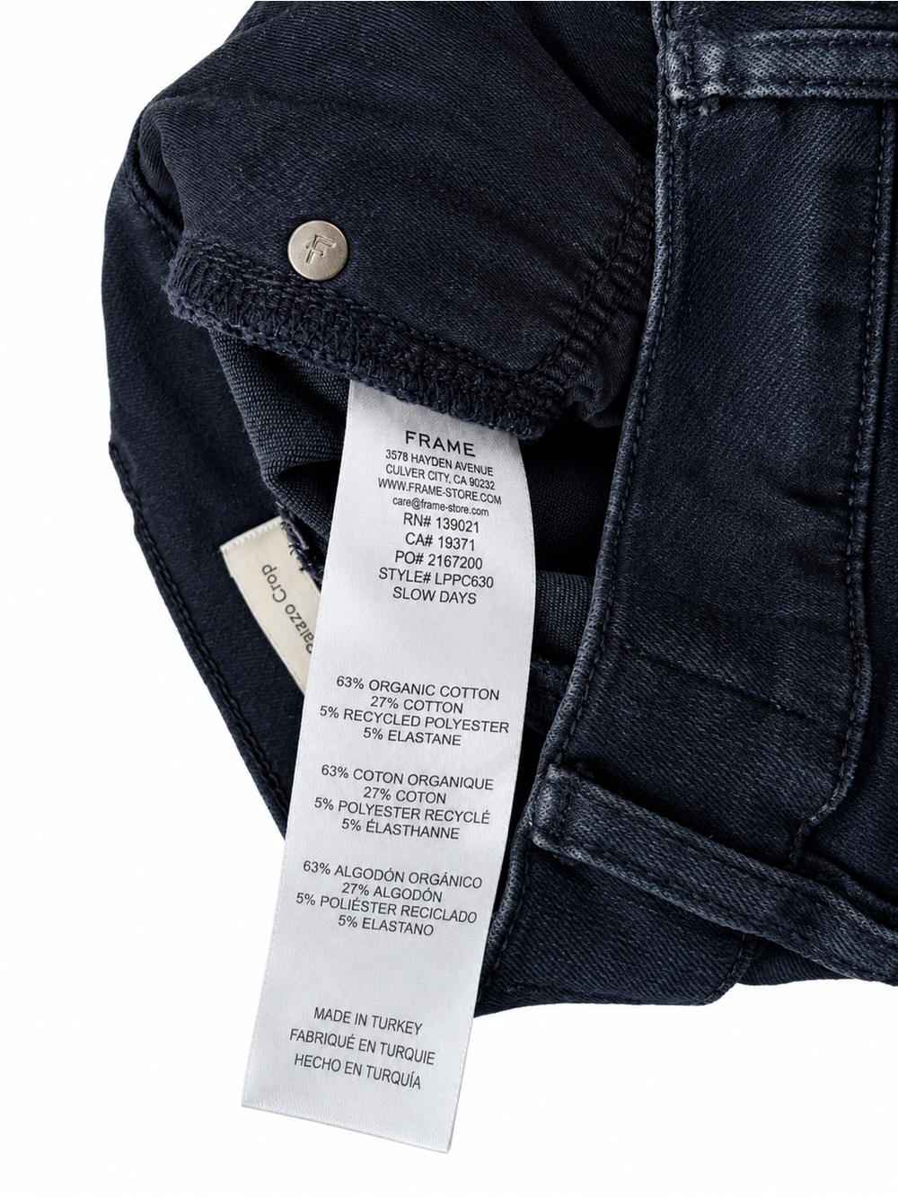 FRAME Le Palazzo Crop Jeans High Rise Wide Leg Dark Navy Size 29 NWT - Picture 12 of 13